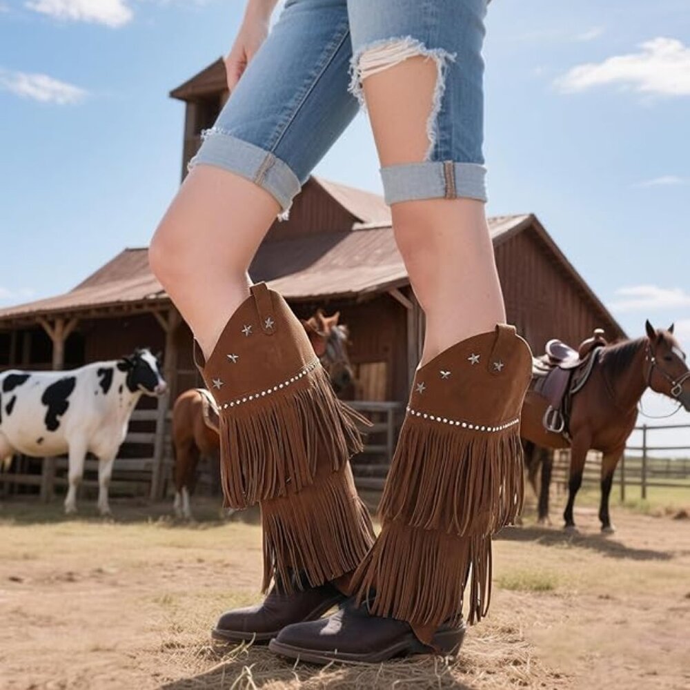 Western Cowboy Fringe Boot Cover
